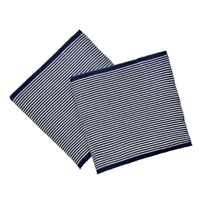 Set gebreide vaatdoeken Stripes Nature -Navy (02162) - Copy