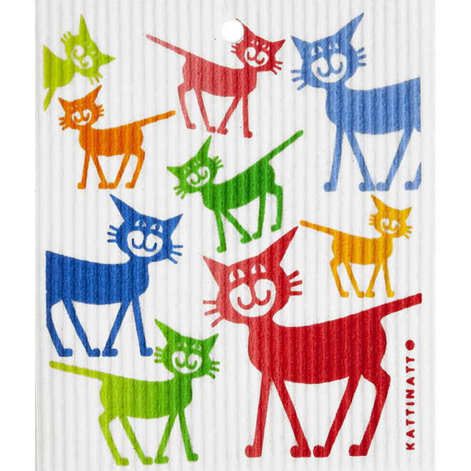 Dishcloth Team of Colorful Cats