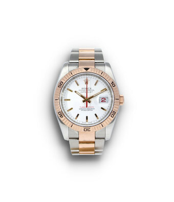 Rolex Datejust 36 Turn-o-graph steel - rose gold white roulette Oyster 2007 B+P | ROLEX SERVICED