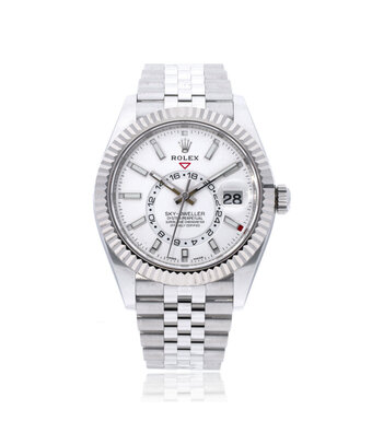 Rolex Sky-Dweller  42 steel - white gold white / silver Jubilee 2022 box + papers