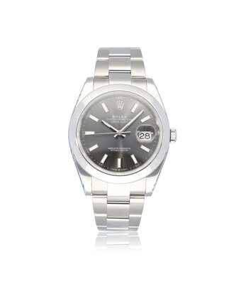 Rolex Datejust 41 steel rhodium - slate - grey Oyster 2020 B+P | NEW ROLEX SERVICE