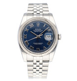 Rolex Datejust 36 steel blue roman Jubilee concealed 2016 + papers