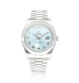 Rolex Day-Date II 41 platinum president ice blue roman 2010 box + papers