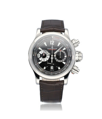 Jaeger-LeCoultre Master Compressor Chronograph 41.5 steel black | ref. 146.8.25 | EXTRA BROWN JLC STRAP