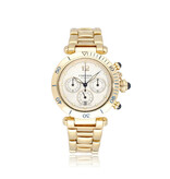 Cartier Pasha de Cartier Chronograph  yellow gold automatic LM / large silver B+P | CARTIER SERVIC