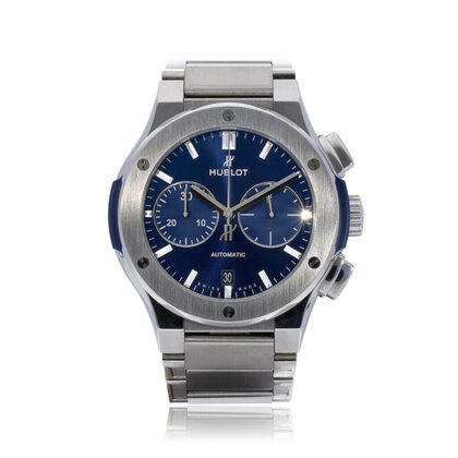 Classic Fusion Chronograph 45 Titanium blue 2025 box + papers