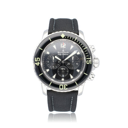 Fifty Fathoms Chronograph Flyback 45 steel black 2016 box + papers