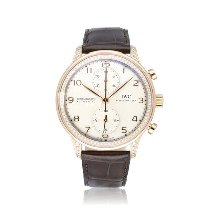 Portugieser Chronograph Diamonds 41 rose gold factory diamond | ref. IW37147 | 2009 B+P