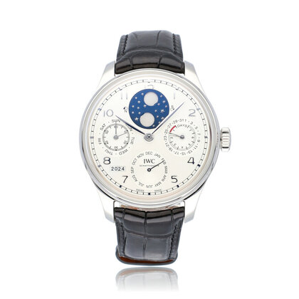 Portugieser Perpetual Calendar 44 platinum silver moonphase 7-days 2022 B+P | 21% VAT DEDU
