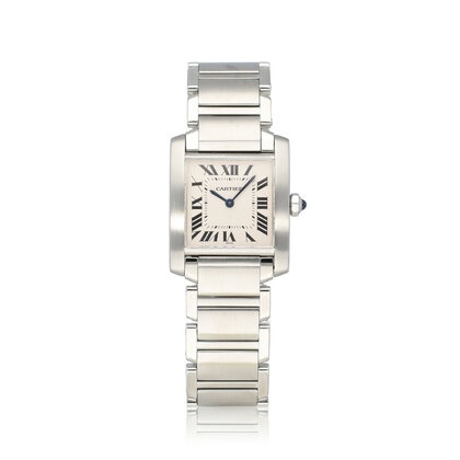 Tank Française steel silver MM / medium box + papers