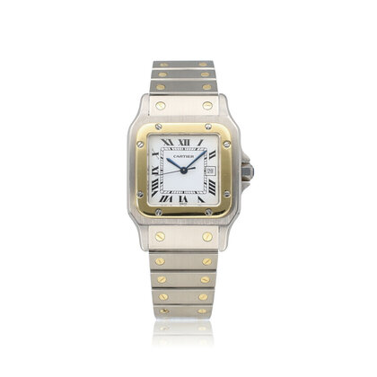 Santos de Cartier Carree 34,8 steel / yellow gold SM - small 1983 box + papers