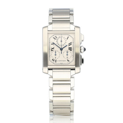 Tank Française 28 chronoflex steel 2003 B+P | CARTIER SERVICED