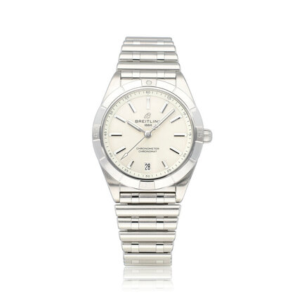 Chronomat 36 steel white / silver / creme rouleaux 2022 box + papers