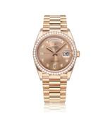 Rolex Day-Date 36 rose gold factory diamond President 2022 B+P | NEW ROLEX SERVICE