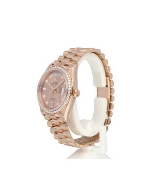 Rolex Day-Date 36 rose gold factory diamond President 2022 B+P | NEW ROLEX SERVICE