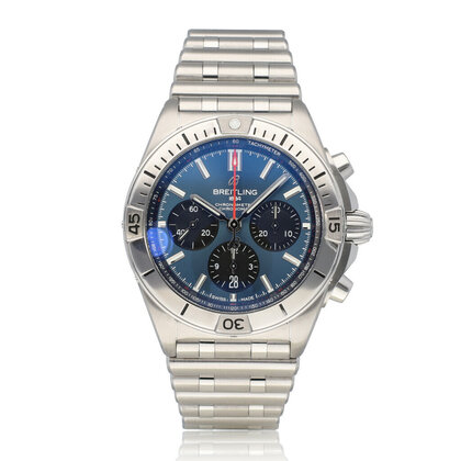 Chronomat B01 42 steel blue rouleaux - bullet B+P | NEW BREITLING SERVICE