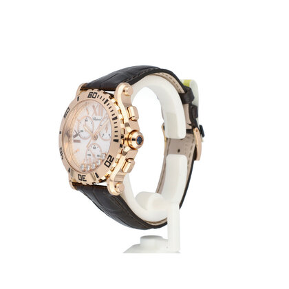 Happy Sport Chronograph rose gold roman diamond box + papers