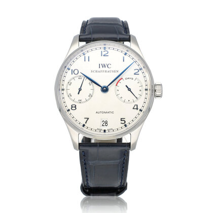 Portugieser Automatic 7 days Power Reserve 42 steel silver 7-days 2008 box + papers