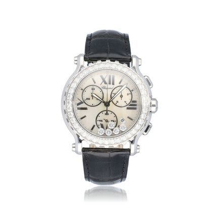 Happy Sport Chronograph 42 steel factory diamonds MOP NEW / UNWORN 2024 box + papers