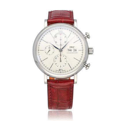 Portofino Chronograph 42 steel silver 2015 box + papers
