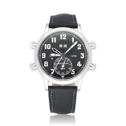 Grand Complications Alarm Travel Time platinum black leather | 21% VAT DEDUCTIBLE