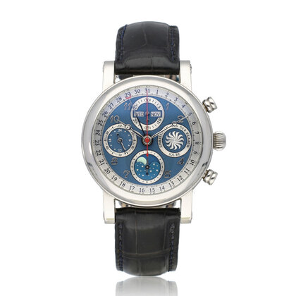 Ariadne 40 steel chrono blue day - date - moonphase 2023 box + papers