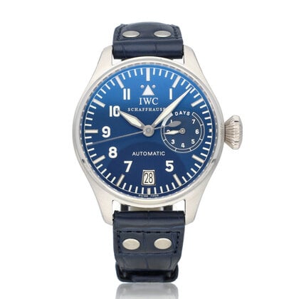 Big Pilot's Watch Automatic 7 days Power Reserve platinum blue limited box + papers | OPE