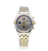 Breitling Chronomat  39 steel - yellow gold blue 2001 box + papers