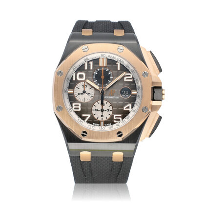 Royal Oak Offshore Chronograph 44 ceramic rose gold grey rubber 2020 box + papers