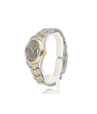 Rolex Date 34 34 steel - yellow gold silver arabic tropical 2003 B+P | NEW ROLEX SERVICE