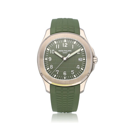 Aquanaut 42 white gold green rubber 2021 box + papers