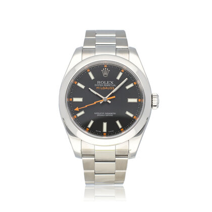 Milgauss 40 black / orange 2009 + papers | NEW ROLEX SERVICE