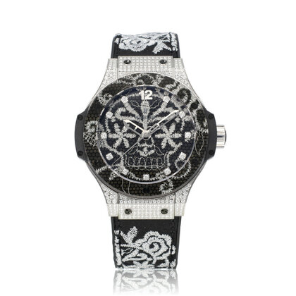 Big Bang Chronograph Broderie Steel Diamonds 41 steel black broderie diamond 2016 box + pa