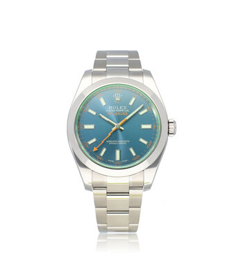Rolex Milgauss 40 steel blue - green - GV | OPEN DATE | B+P | NEW ROLEX SERVICE