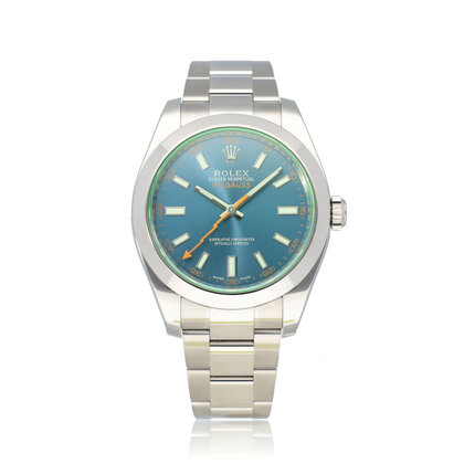 Milgauss 40 steel blue - green - GV | OPEN DATE | B+P | NEW ROLEX SERVICE