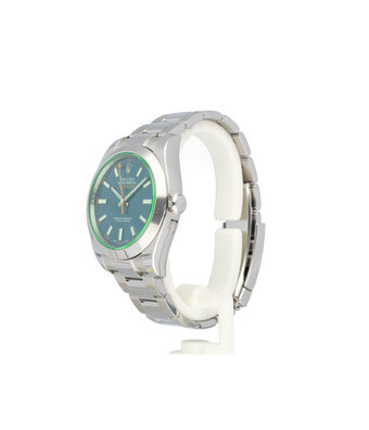Rolex Milgauss 40 steel blue - green - GV | OPEN DATE | B+P | NEW ROLEX SERVICE
