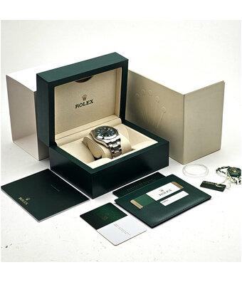 Rolex Milgauss 40 steel blue - green - GV | OPEN DATE | B+P | NEW ROLEX SERVICE