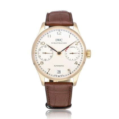 Portugieser Automatic 7 days Power Reserve 42 7 days rose gold B+P | NEW IWC STRAP