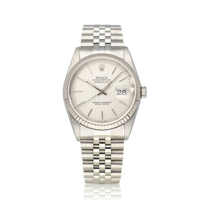 Datejust 36 steel - white gold silver Tapestry Jubilee 2002 + papers