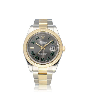 Rolex Datejust 41 steel - yellow gold fluted slate Wimbledon roman