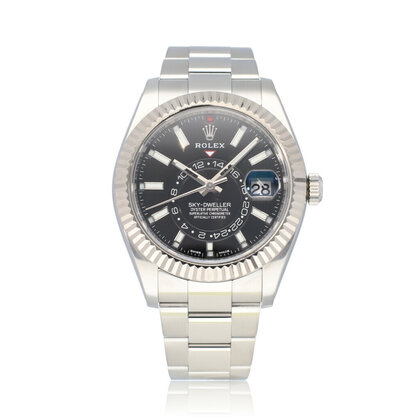Sky-Dweller 42 steel - white gold black Oyster 2017 box + papers