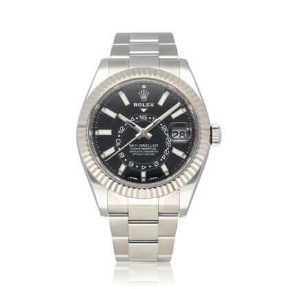 Sky-Dweller 42 steel - white gold black Oyster 2021 box + papers