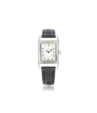 Jaeger-LeCoultre Reverso Classic Small Duetto 34 steel silver / black diamond ref. 266.8.44 2013 box + pape