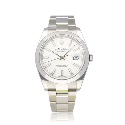 Datejust 41 steel Oyster white index 2022 box + papers