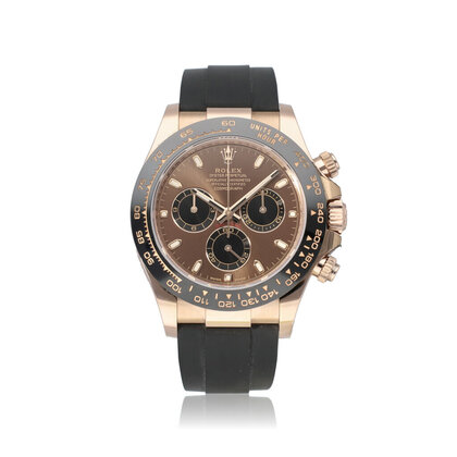 Daytona 40 rose gold choco / brown Oysterflex - rubber 2021 box + papers