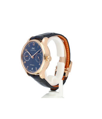 IWC Portugieser Automatic 42 rose gold blue BTQ edition 2021 + papers | NEW IWC STRAP