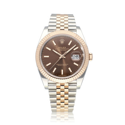 Datejust 41 steel - rose gold choco Jubilee 2021 box + papers