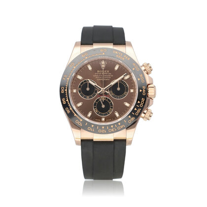 Daytona 40 rose gold choco / brown Oysterflex - rubber 2022 box + papers