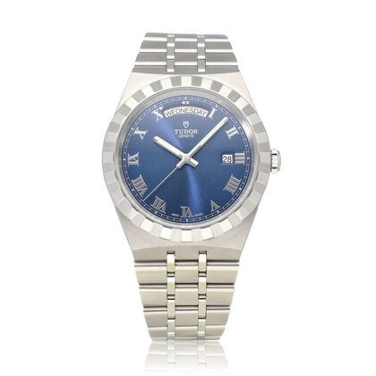 Tudor Royal Date+Day 41 steell blue day date 2024 box + papers