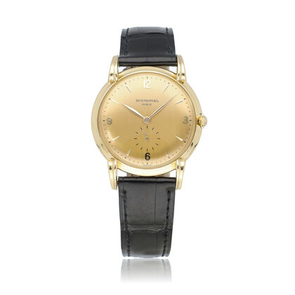 Calatrava yellow gold champagne - crab / claw lugs - 1947 + PP extract